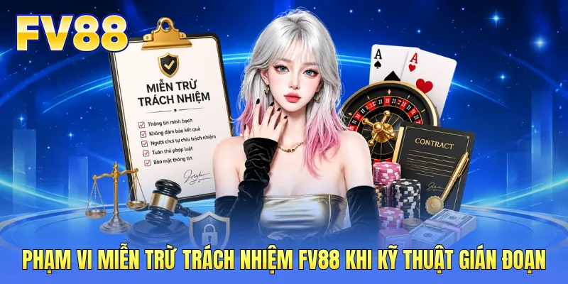 Phạm vi miễn trừ trách nhiệm FV88 khi kỹ thuật gián đoạn